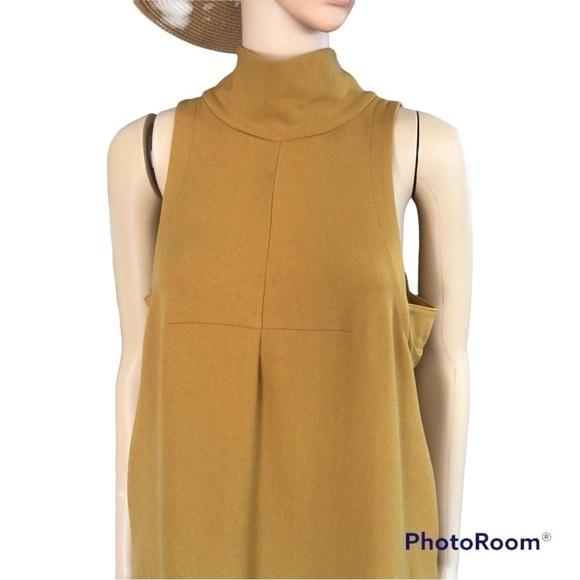 Free People Vintage Goldie Tunic Halter Mustar  Yellow mini Dress - Picture 3 of 8